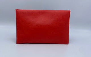 Rugged Orange Leather Clutch