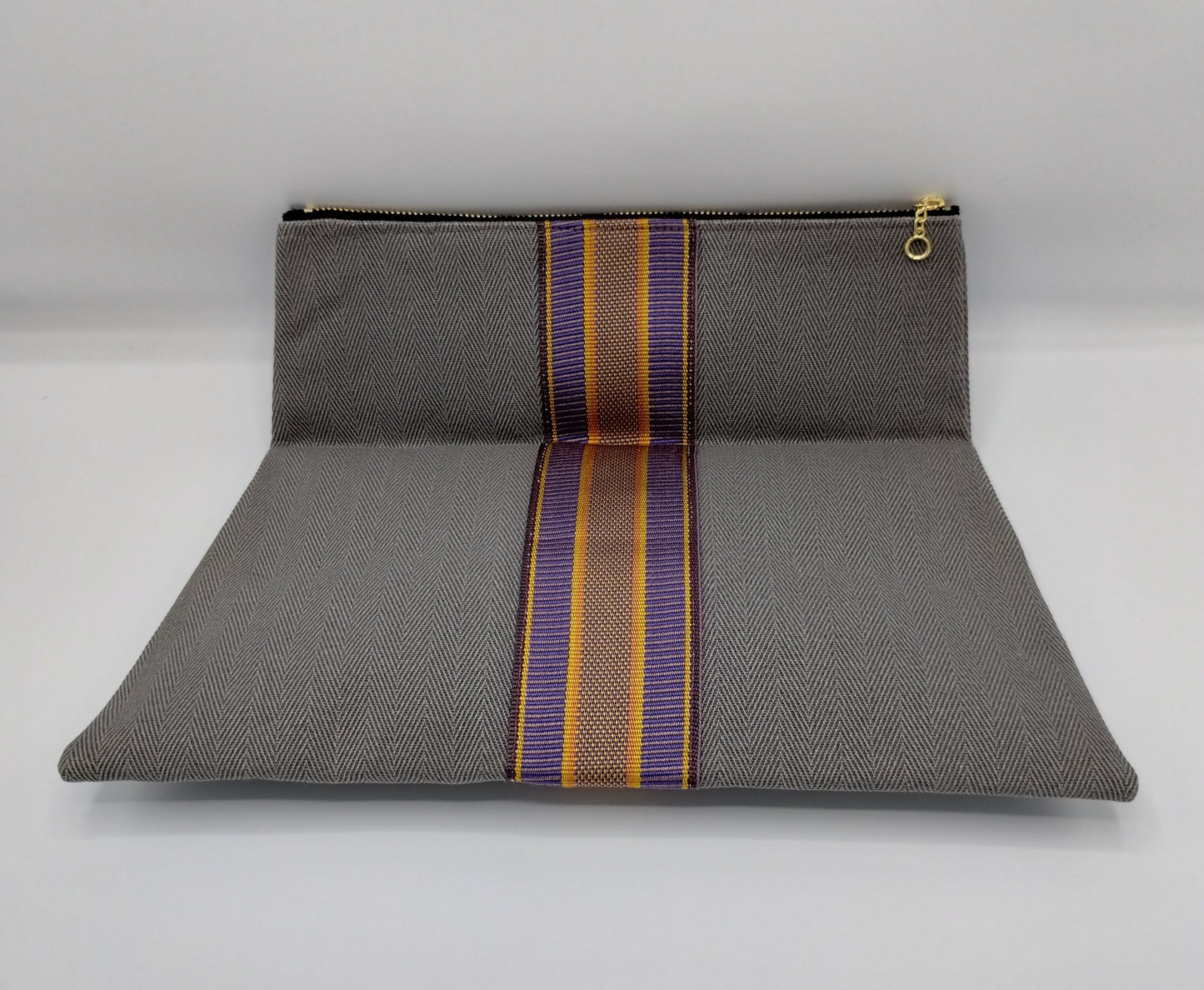 Grey folded Clutch