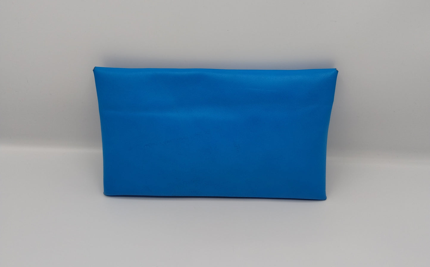 Blue Rugged Leather Clutch