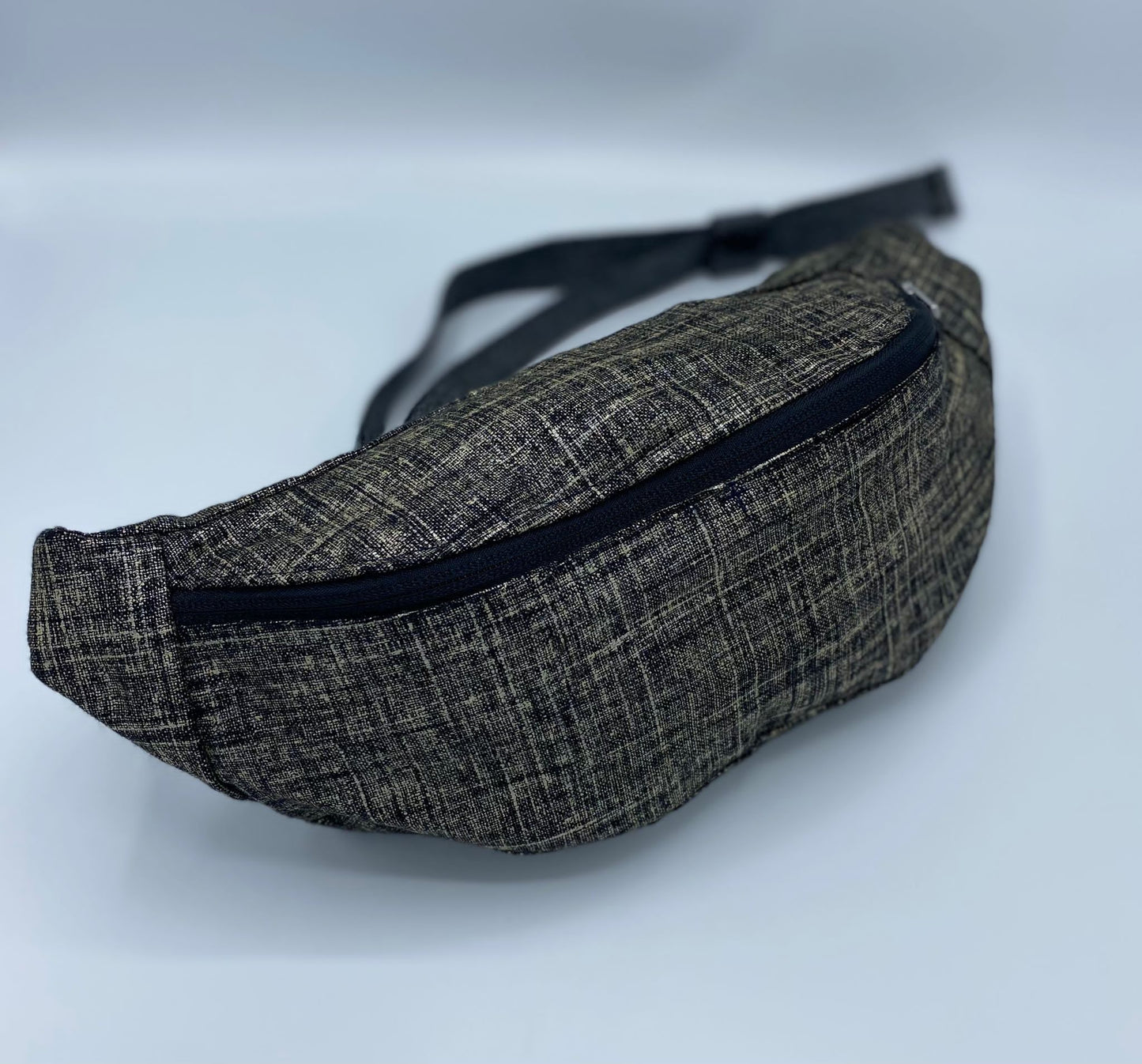 Waist Pack - Black & Silver Linen