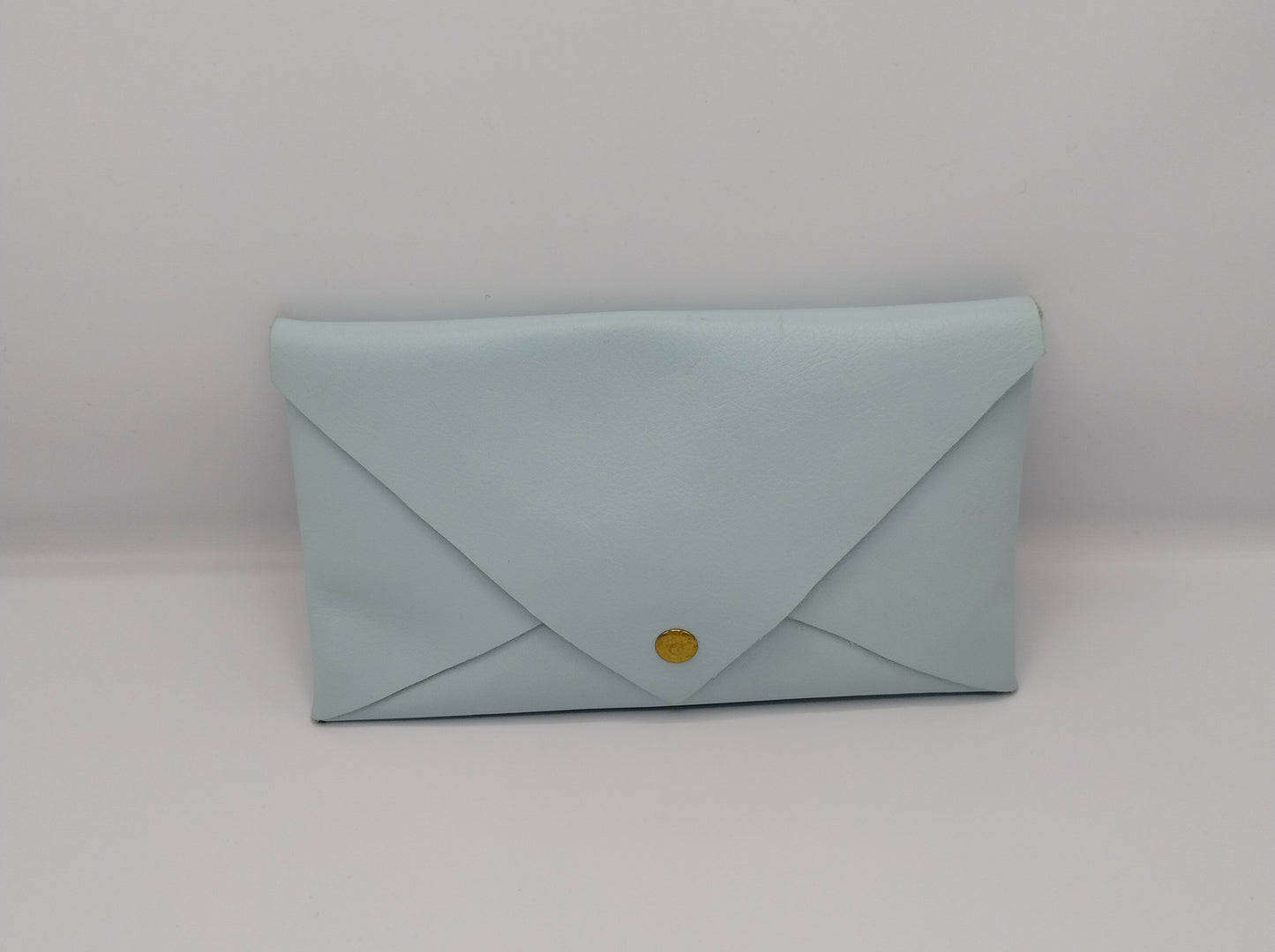 Baby Blue Rugged Leather Clutch