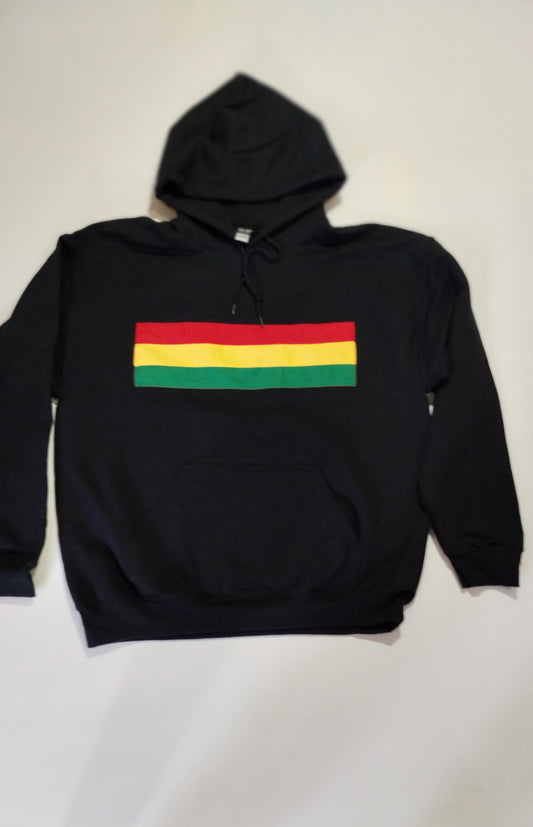 Black Hoodie with Green Yellow & Red M101