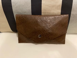 Brown Rugged Leather Clutch